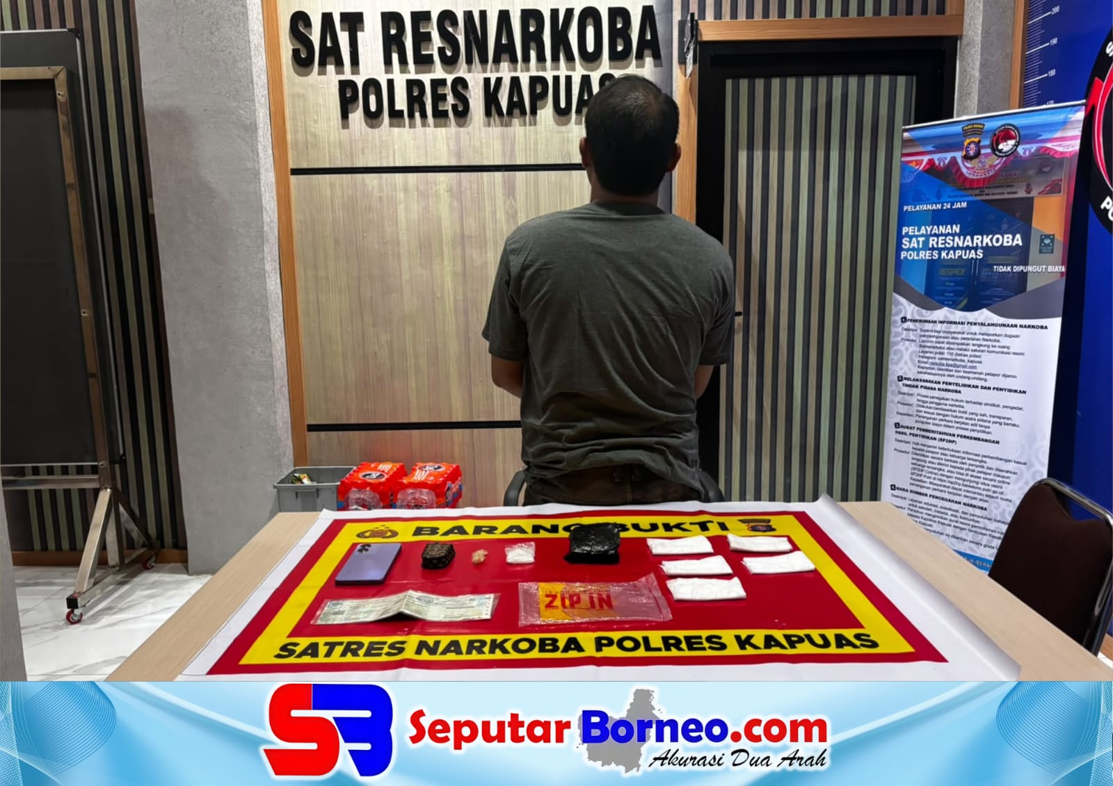 Pelaku T dan barang bukti diamankan.