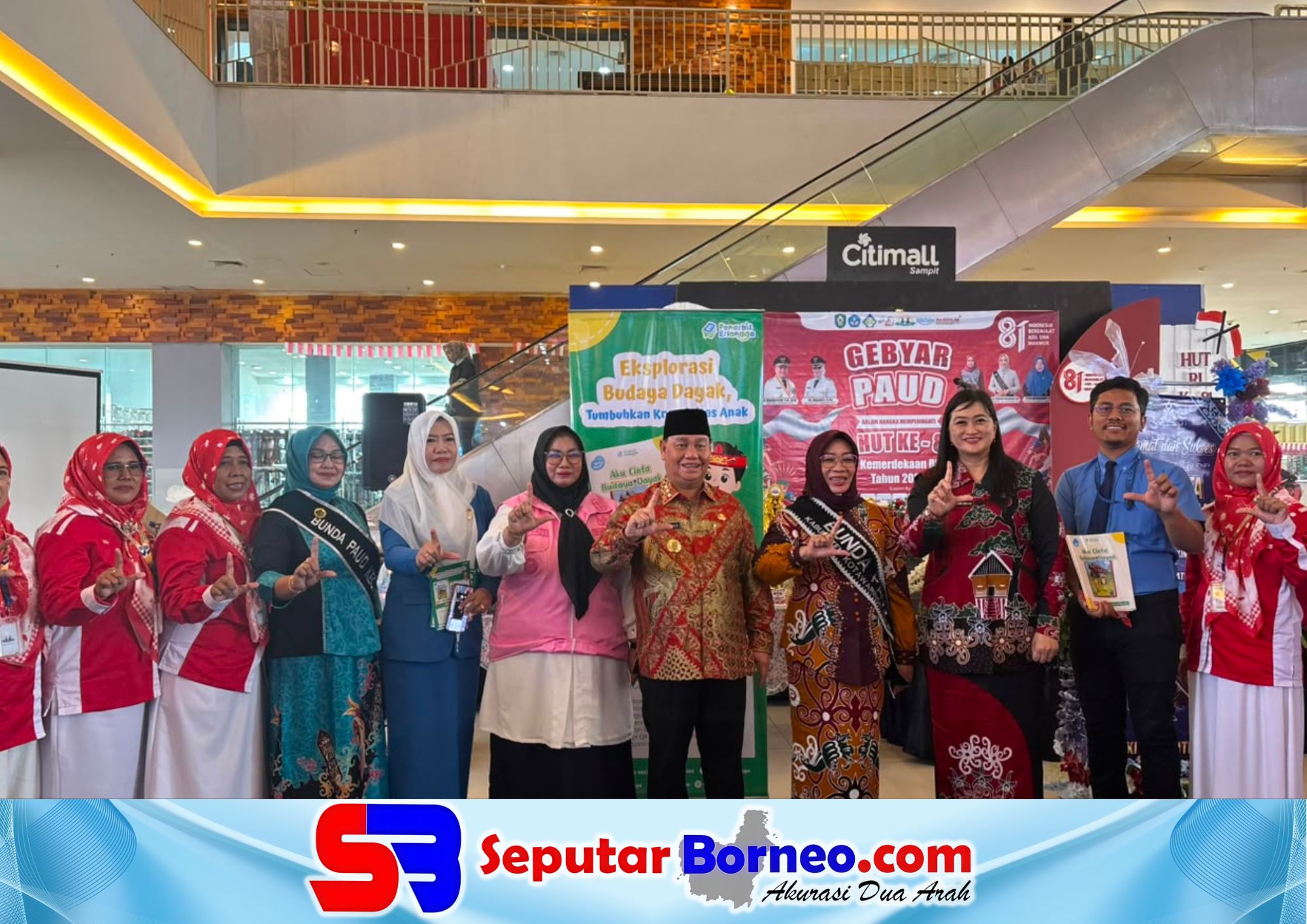 Bupati Kotim, H Halikinnor menghadiri Gebyar PAUD HUT ke-81 sekaligus Peluncuran Buku Aku Cinta Budaya Dayak. (FOTO: SEPUTAR BORNEO)